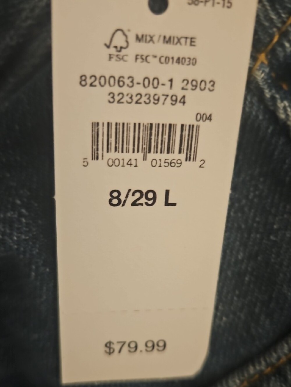 NWT GAP High Rise Horseshoe Crop Jeans in Blue Wash 8 Long 29 Long 8L Barrel - Picture 8 of 8